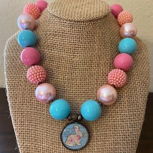 Flower bunny bubblegum necklace